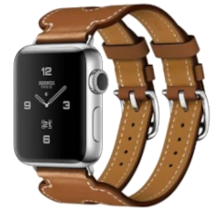 Apple Watch Series 2 Hermes 38mm SS Fauve Barenia Leather Double Buckle Cuff watch