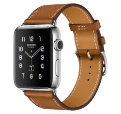 Apple Watch Series 2 Hermes 38mm SS Fauve Barenia Leather Single Tour Band watch