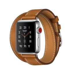 Apple Watch Series 3 Hermes 38mm SS Fauve Barenia Leather Double Tour GPS Cellular watch