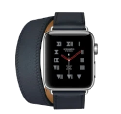 Apple Watch Series 3 Hermes 38mm SS Indigo Swift Leather Double Tour GPS Cellular watch