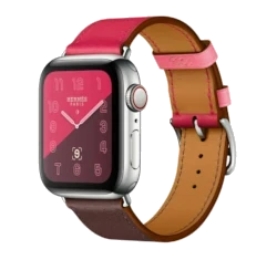 Apple Watch Series 4 Hermes 40mm SS Bordeaux Leather Single Tour GPS Cellular watch