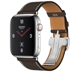 Apple Watch Series 4 Hermes 44mm SS Fauve Barenia Leather Single Tour GPS Cellular watch