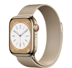 Apple Watch Series 7 41mm Gold Stainless Steel Case With Milanese Loop GPS Cellular