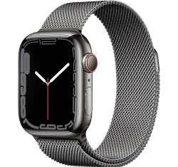 Apple Watch Series 7 41mm Graphite Stainless Steel Case With Link Bracelet GPS Cellular watch