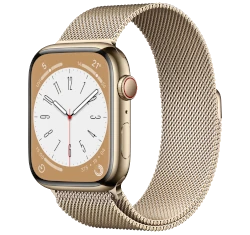 Apple Watch Series 7 45mm Gold Stainless Steel Case With Milanese Loop GPS Cellular