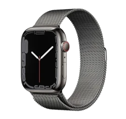 Apple Watch Series 7 45mm Graphite Stainless Steel Case With Link Bracelet GPS Cellular