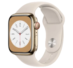 Apple Watch Series 8 41mm Gold Stainless Steel Case With Sport Band GPS Celullar