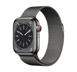 Apple Watch Series 8 41mm Graphite Stainless Steel Case With Milanese Loop GPS Celullar