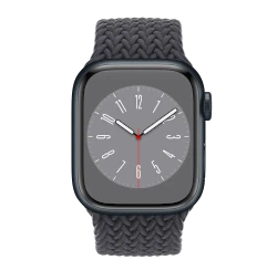 Apple Watch Series 8 41mm Midnight Aluminum Case With Braided Solo Loop GPS Celullar