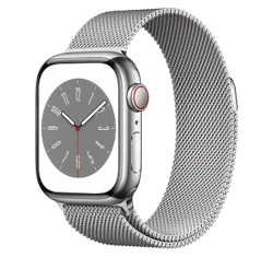 Apple Watch Series 8 41mm Silver Stainless Steel Case With Sport Loop GPS Only