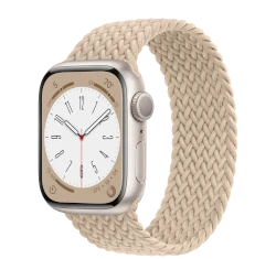 Apple Watch Series 8 41mm Starlight Aluminum Case With Braided Solo Loop GPS Only