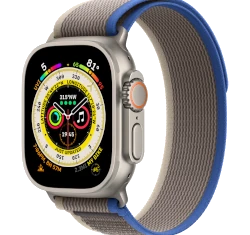 Apple Watch Ultra 49mm Titanium Case With Blue/Gray Trail Loop watch