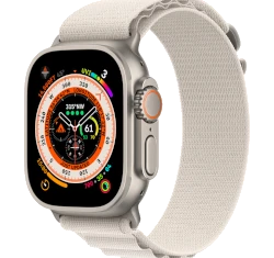 Apple Watch Ultra 49mm Titanium Case With Starlight Alpine Loop watch